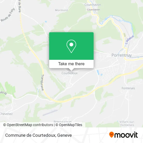 Commune de Courtedoux map
