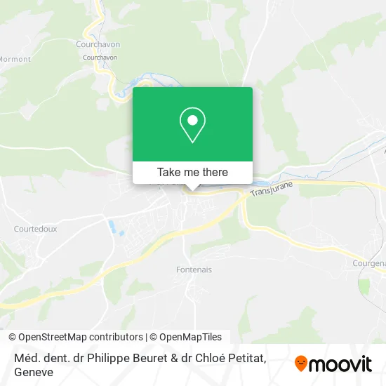 Méd. dent. dr Philippe Beuret & dr Chloé Petitat map