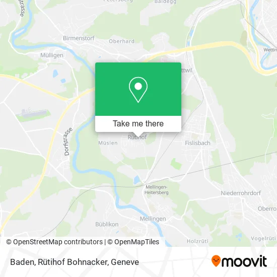 Baden, Rütihof Bohnacker map