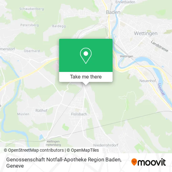 Genossenschaft Notfall-Apotheke Region Baden map