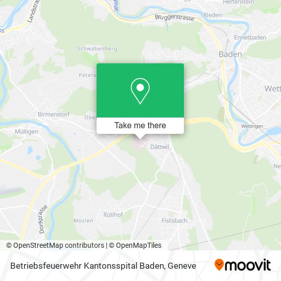 Betriebsfeuerwehr Kantonsspital Baden map