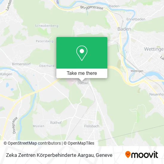Zeka Zentren Körperbehinderte Aargau map