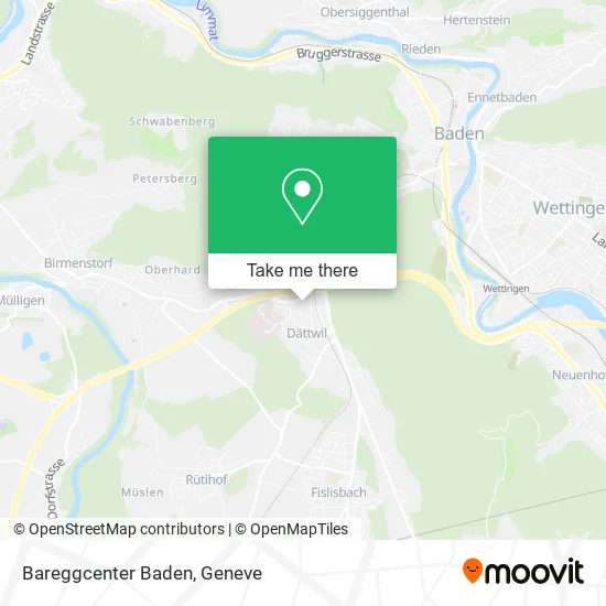 Bareggcenter Baden map