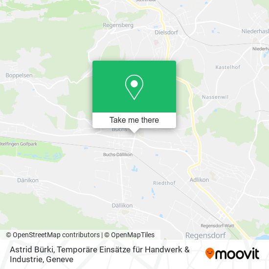 Astrid Bürki, Temporäre Einsätze für Handwerk & Industrie map