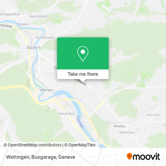 Wettingen, Busgarage map