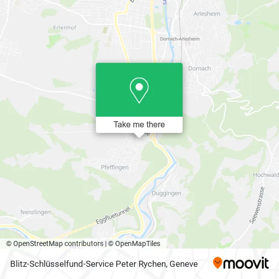 Blitz-Schlüsselfund-Service Peter Rychen map