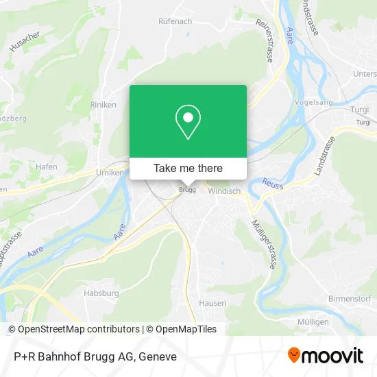 P+R Bahnhof Brugg AG map