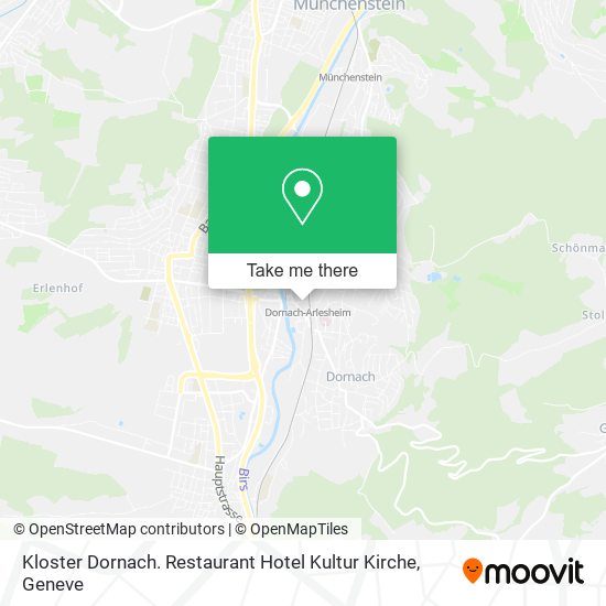 Kloster Dornach. Restaurant Hotel Kultur Kirche map