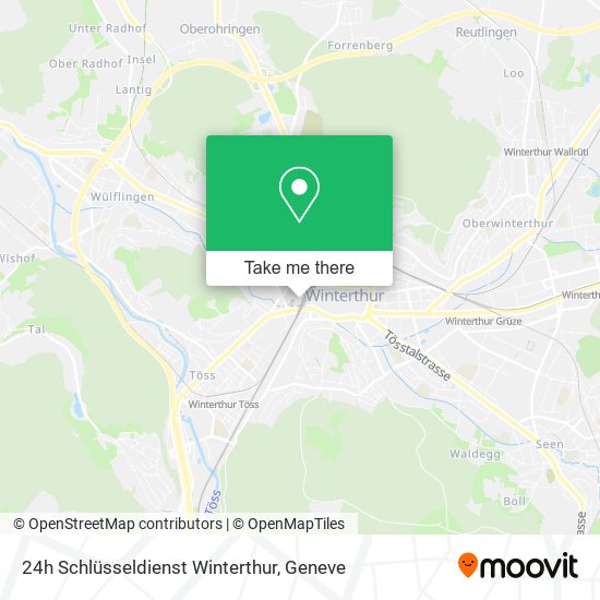 24h Schlüsseldienst Winterthur Karte