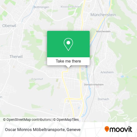 Oscar Monros Möbeltransporte map