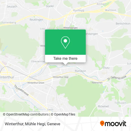 Winterthur, Mühle Hegi map