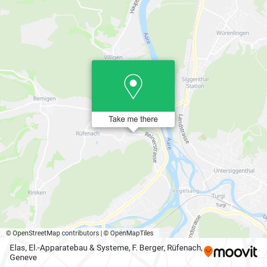 Elas, El.-Apparatebau & Systeme, F. Berger, Rüfenach map