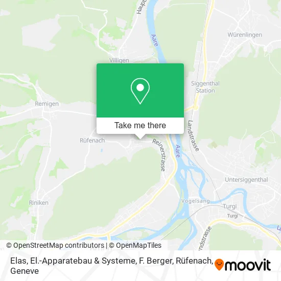Elas, El.-Apparatebau & Systeme, F. Berger, Rüfenach map