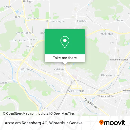 Ärzte am Rosenberg AG, Winterthur map