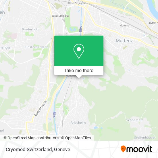 Cryomed Switzerland map