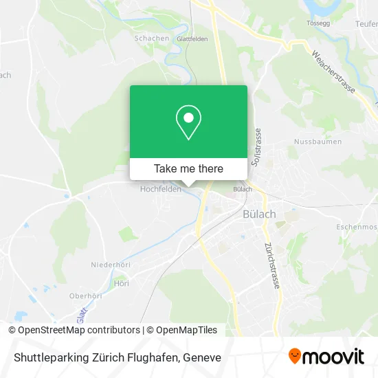 Shuttleparking Zürich Flughafen map