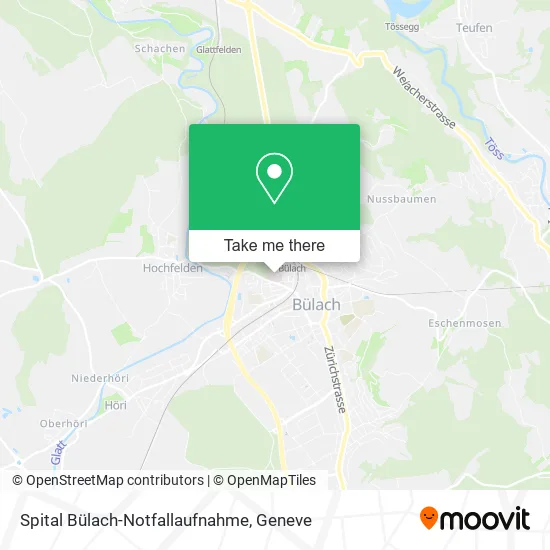 Spital Bülach-Notfallaufnahme map