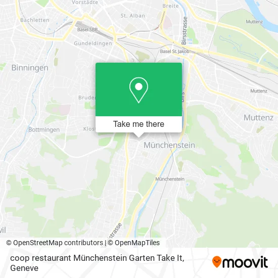 coop restaurant Münchenstein Garten Take It map