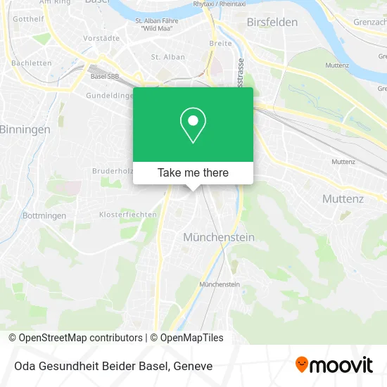 Oda Gesundheit Beider Basel map