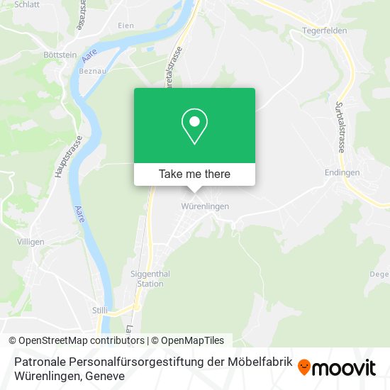 Patronale Personalfürsorgestiftung der Möbelfabrik Würenlingen map