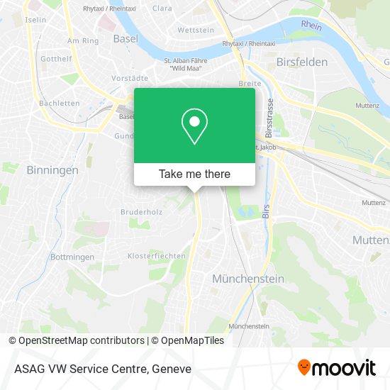 ASAG VW Service Centre map