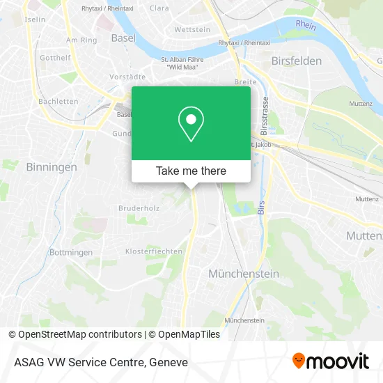 ASAG VW Service Centre map