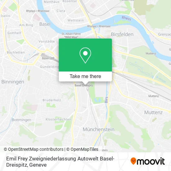 Emil Frey Zweigniederlassung Autowelt Basel-Dreispitz map