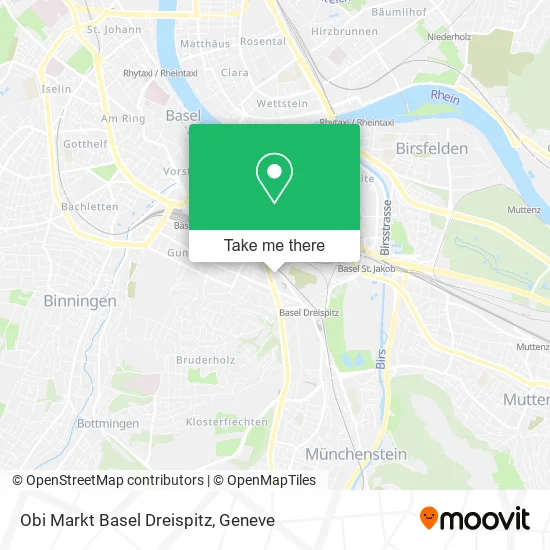 Obi Markt Basel Dreispitz map