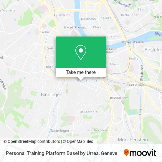 Personal Training Platform Basel by Urrea map