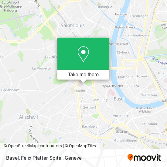 Basel, Felix Platter-Spital map