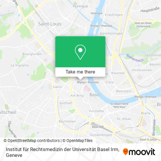 Institut für Rechtsmedizin der Universität Basel Irm map