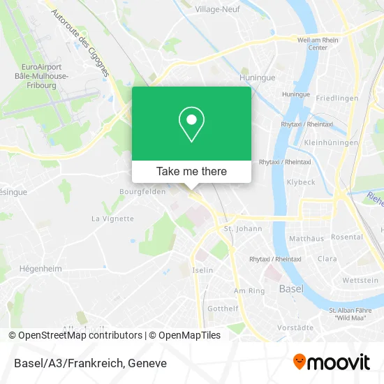 Basel/A3/Frankreich map