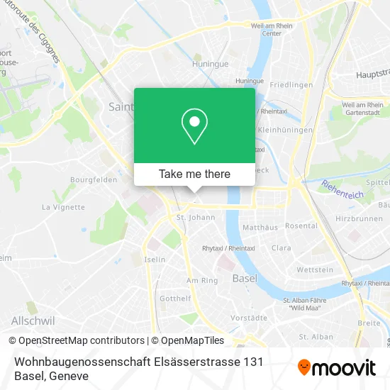 Wohnbaugenossenschaft Elsässerstrasse 131 Basel map