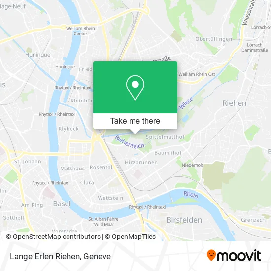 Lange Erlen Riehen map