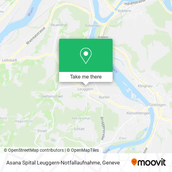 Asana Spital Leuggern-Notfallaufnahme map