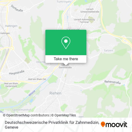 Deutschschweizerische Privatklinik für Zahnmedizin Karte