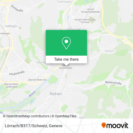 Lörrach/B317/Schweiz map