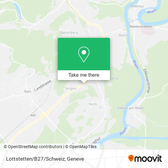 Lottstetten/B27/Schweiz map