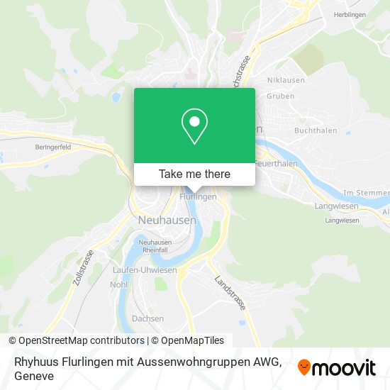 Rhyhuus Flurlingen mit Aussenwohngruppen AWG Karte