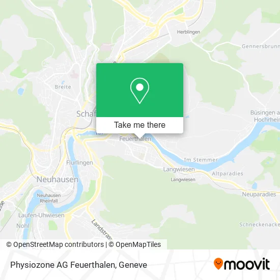 Physiozone AG Feuerthalen map