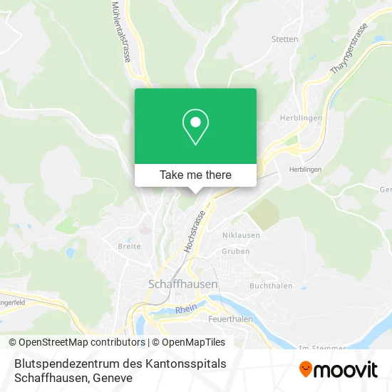 Blutspendezentrum des Kantonsspitals Schaffhausen map