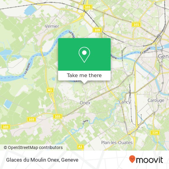 Glaces du Moulin Onex map