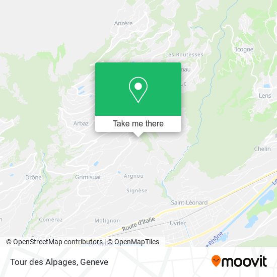 Tour des Alpages map