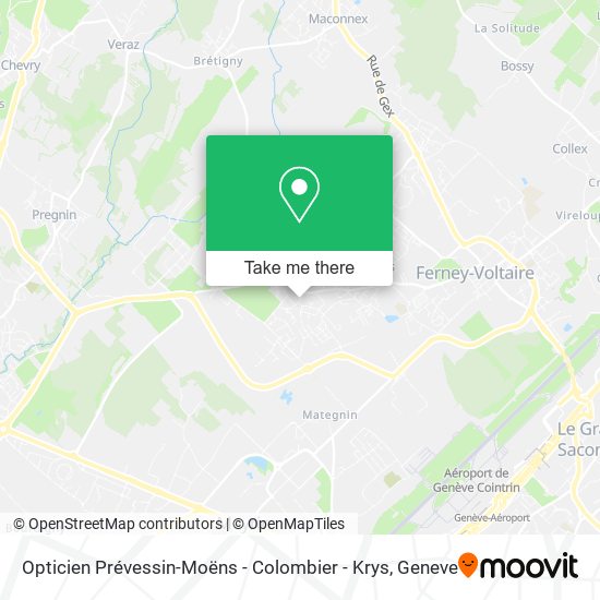 Opticien Prévessin-Moëns - Colombier - Krys Karte