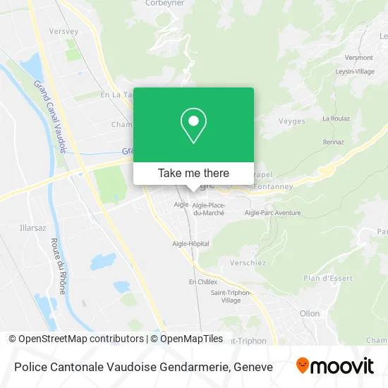 Police Cantonale Vaudoise Gendarmerie map