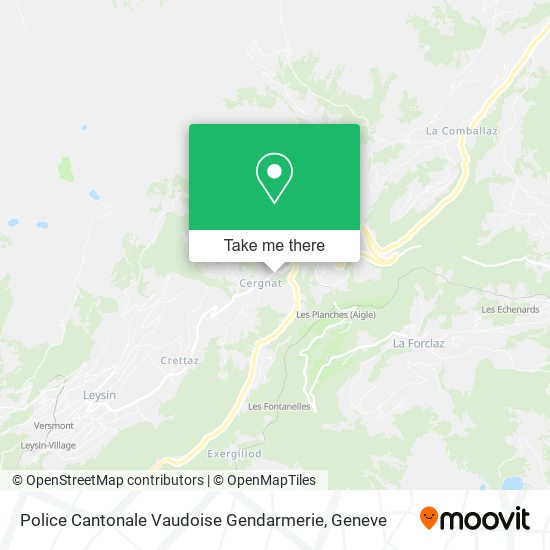 Police Cantonale Vaudoise Gendarmerie map