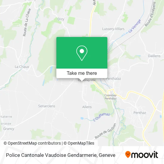 Police Cantonale Vaudoise Gendarmerie map