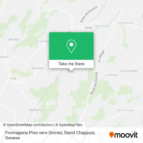 Fromagerie Prez-vers-Siviriez, David Chappuis map