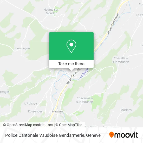 Police Cantonale Vaudoise Gendarmerie map