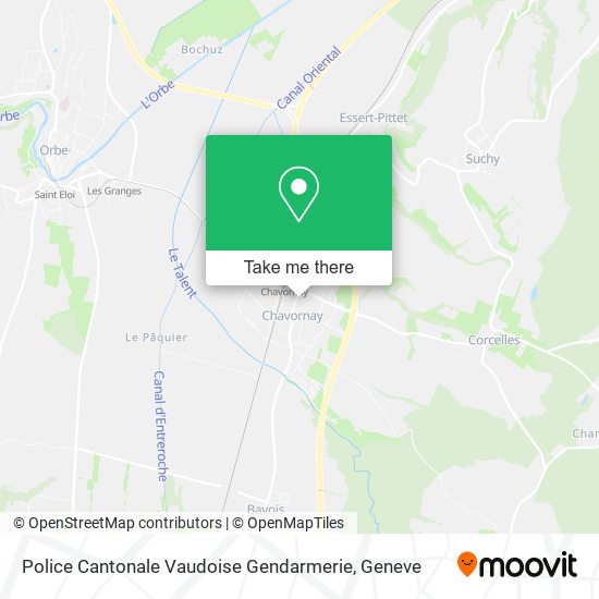 Police Cantonale Vaudoise Gendarmerie map